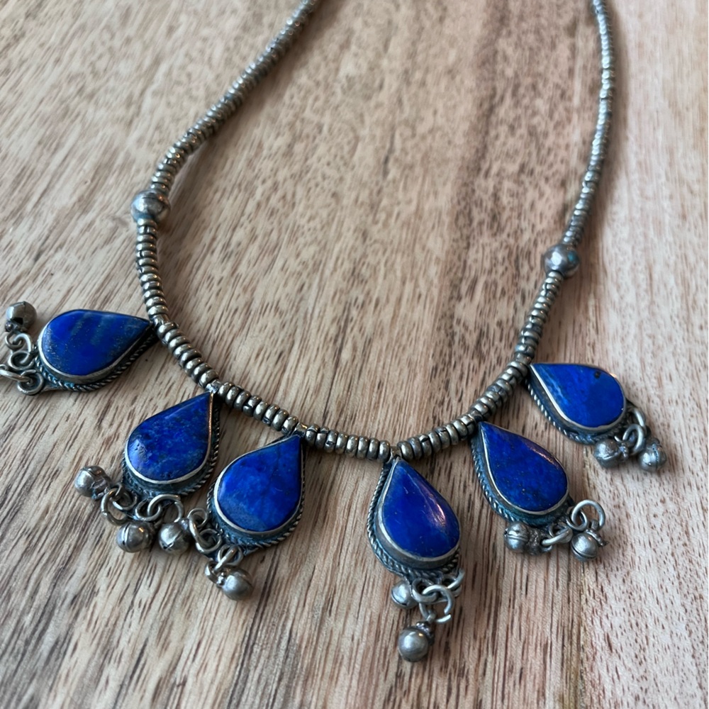 Vintage Blue Lapis Lazuli Stone Afghan 20’ Necklace